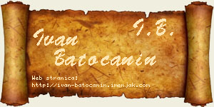 Ivan Batoćanin vizit kartica